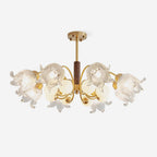 Talia Lustre Abat-jours en Verre Plissés Laiton Bois - Neutralighting