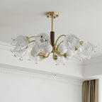 Talia Lustre Abat-jours en Verre Plissés Laiton Bois - Neutralighting
