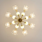 Talia Lustre Abat-jours en Verre Plissés Laiton Bois - Neutralighting