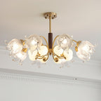 Talia Lustre Abat-jours en Verre Plissés Laiton Bois - Neutralighting