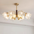 Talia Lustre Abat-jours en Verre Plissés Laiton Bois - Neutralighting