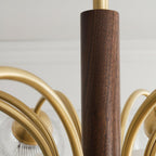 Talia Lustre Abat-jours en Verre Plissés Laiton Bois - Neutralighting
