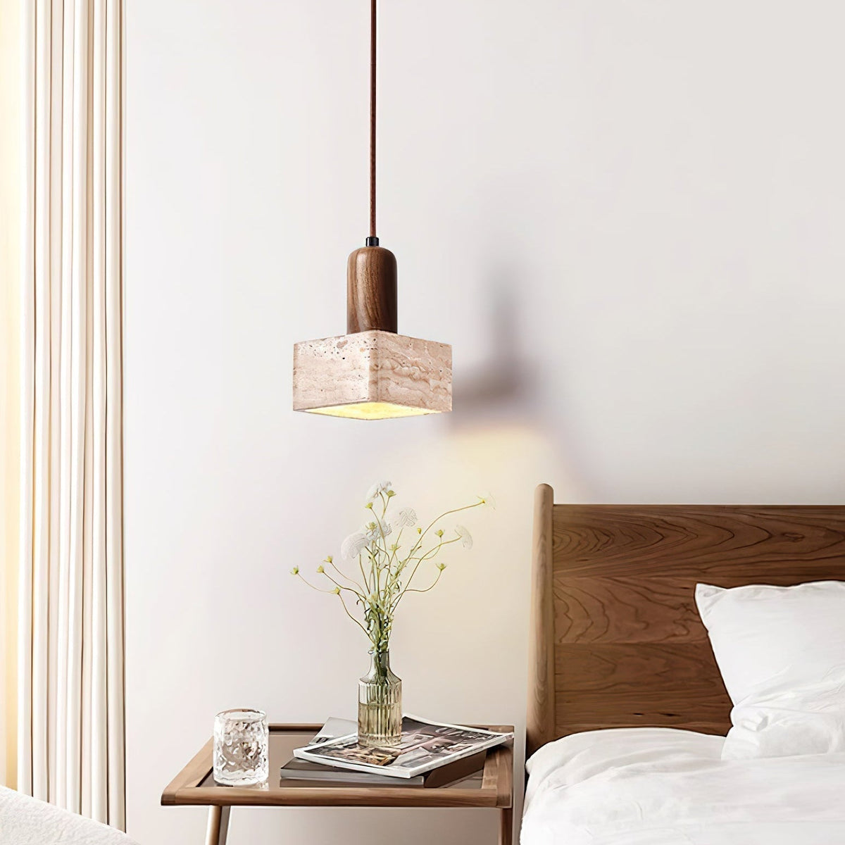 Ritta Suspension Carrée en Travertin - Neutralighting
