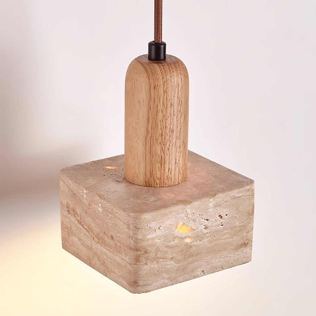 Ritta Suspension Carrée en Travertin - Neutralighting