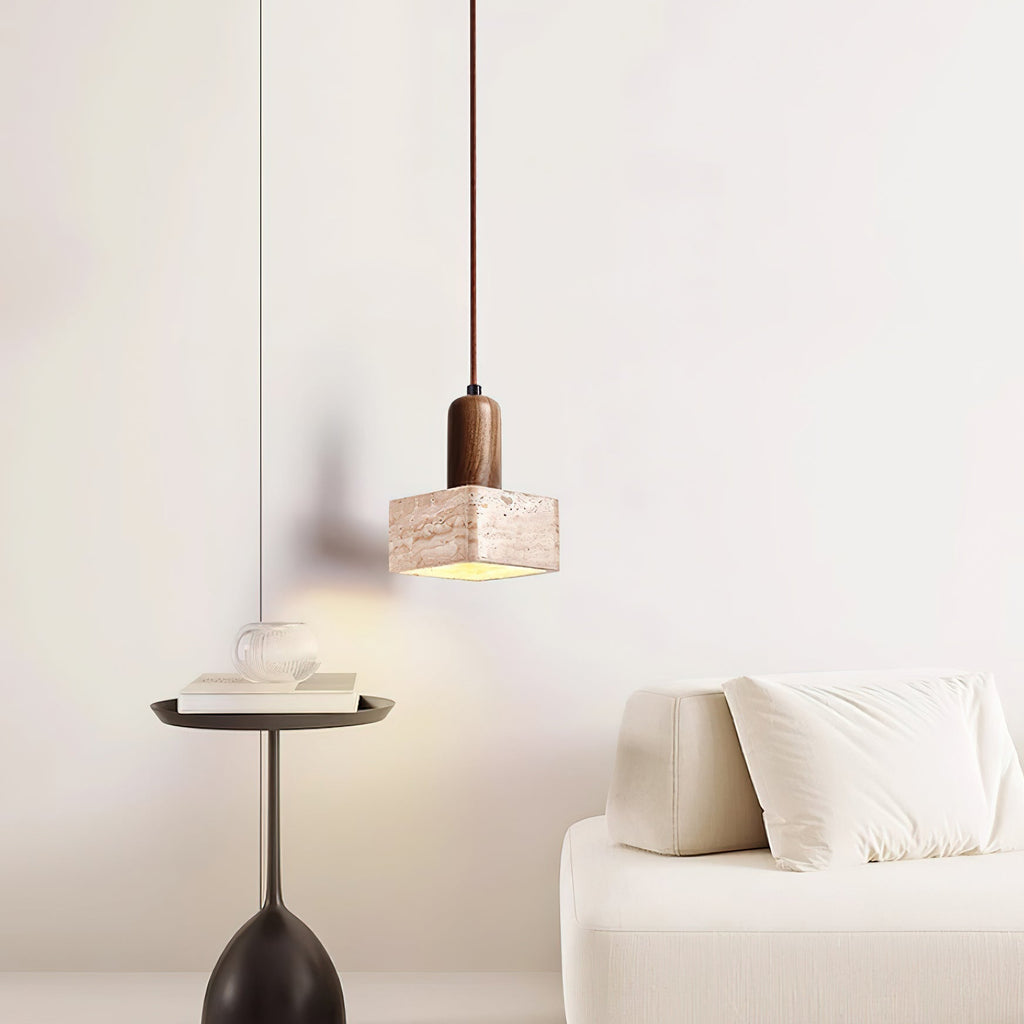 Ritta Suspension Carrée en Travertin - Neutralighting