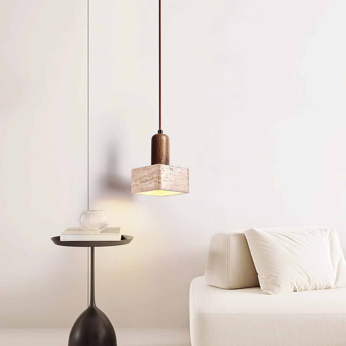 Ritta Suspension Carrée en Travertin - Neutralighting