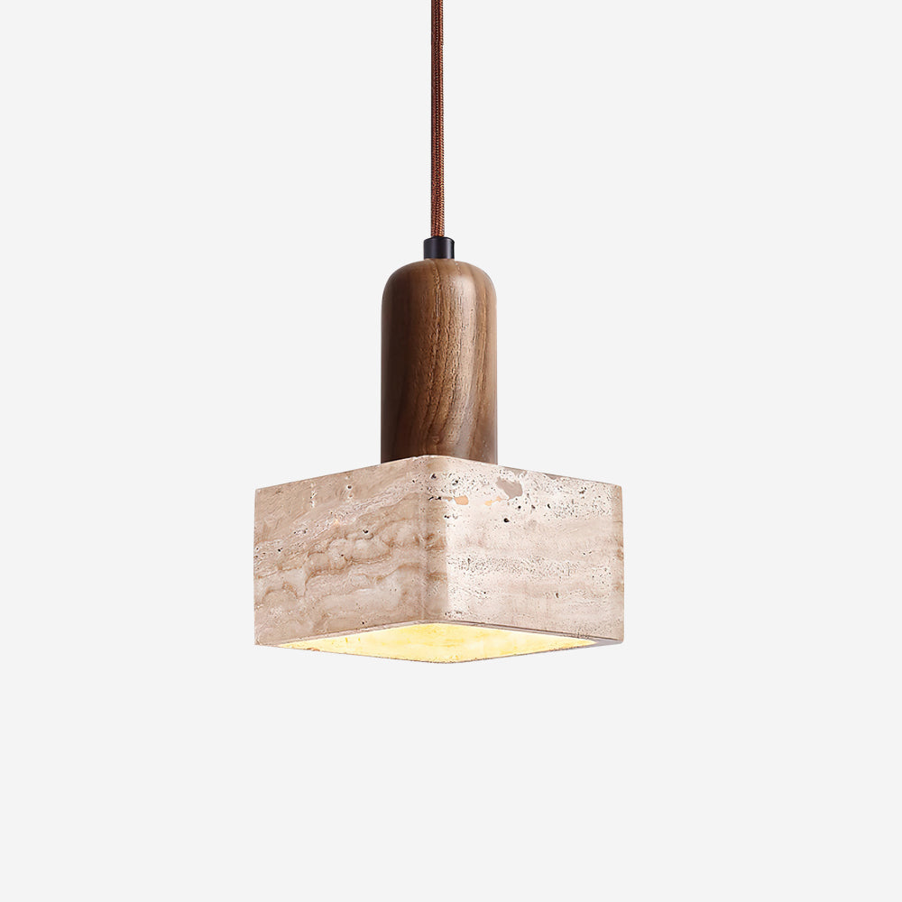 Ritta Suspension Carrée en Travertin - Neutralighting