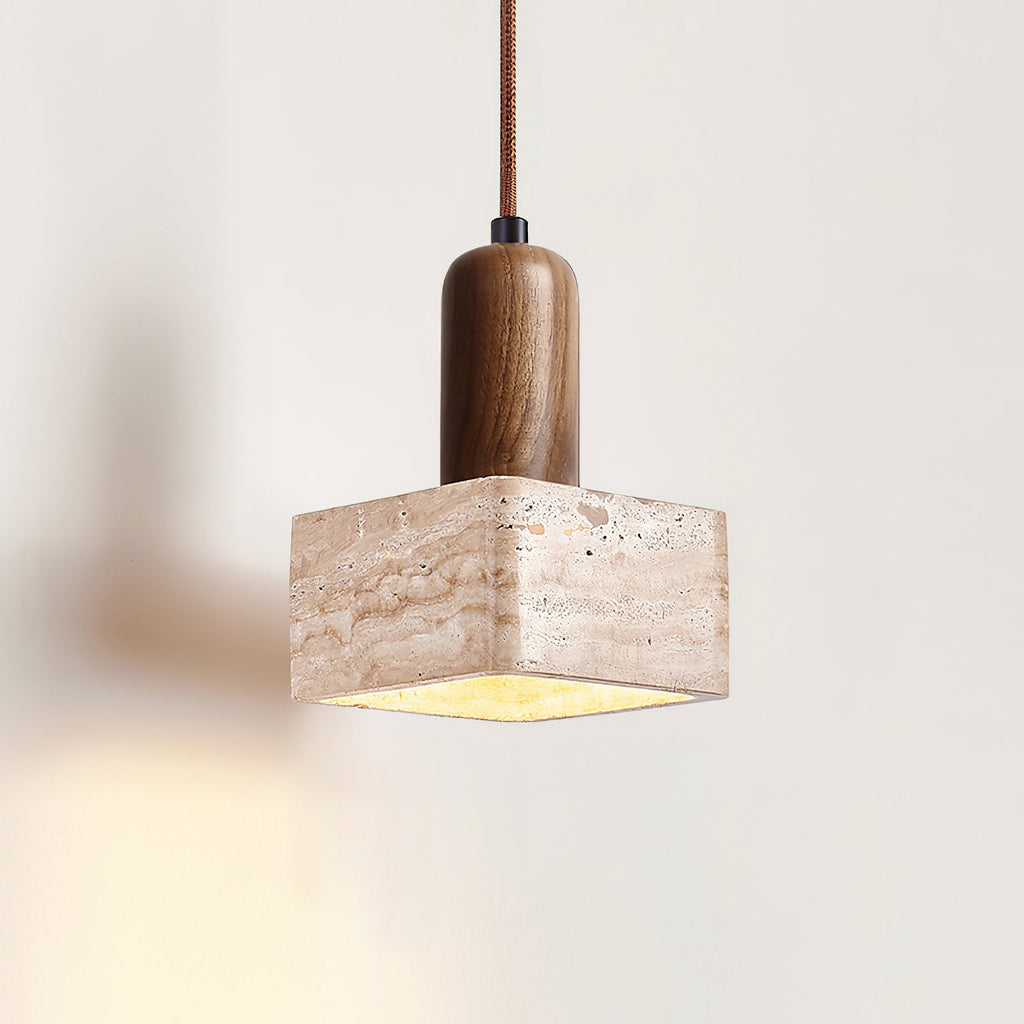 Ritta Suspension Carrée en Travertin - Neutralighting