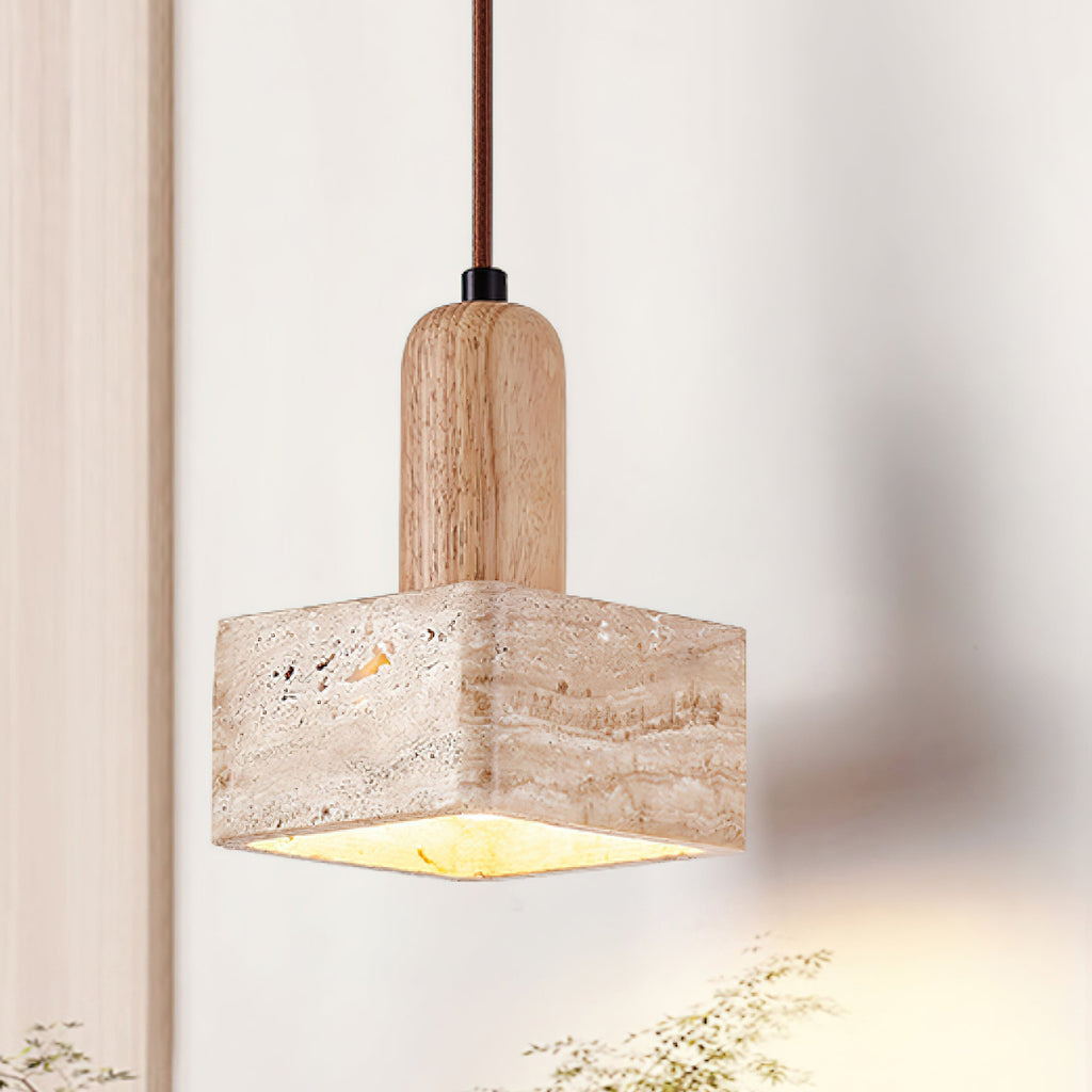 Ritta Suspension Carrée en Travertin - Neutralighting