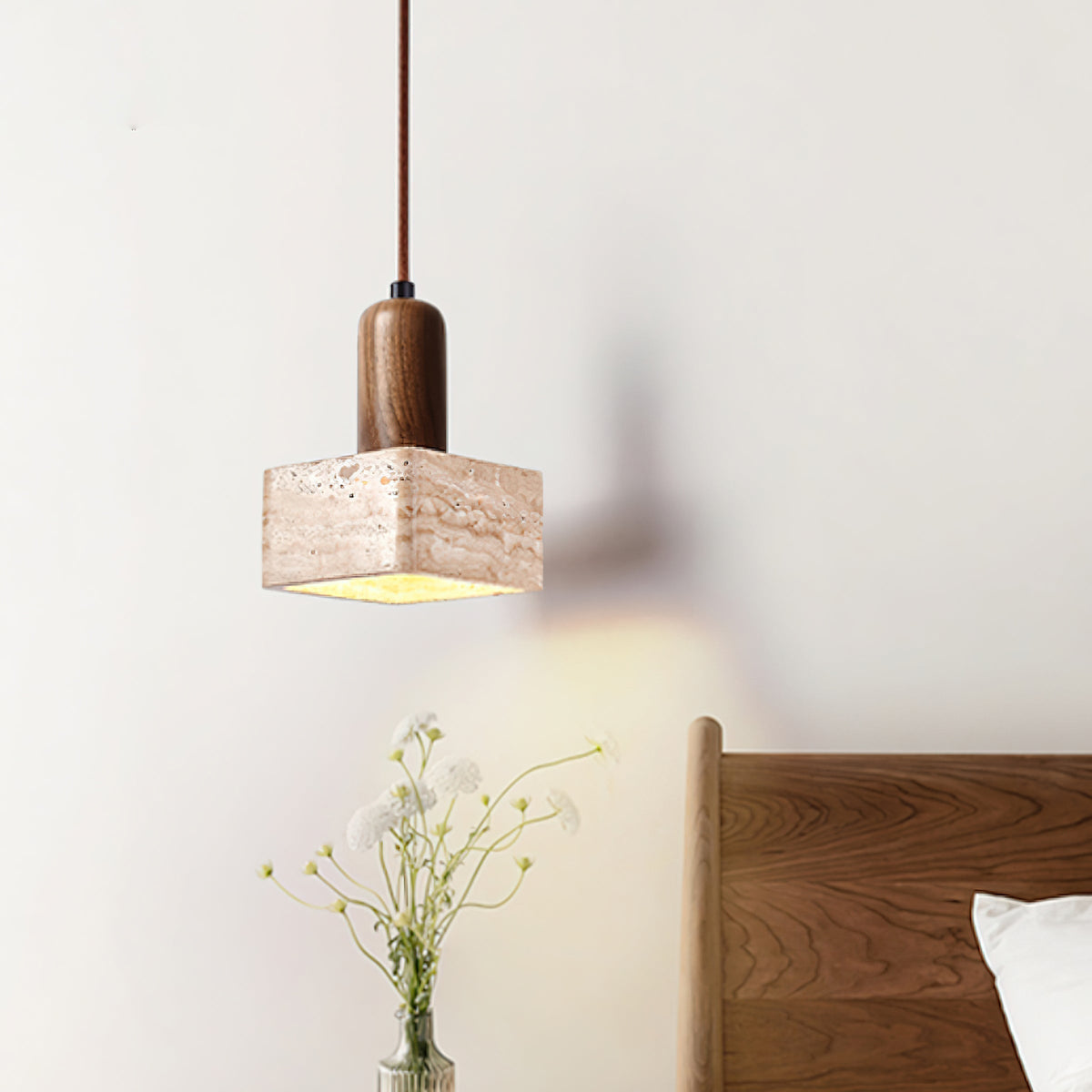 Ritta Suspension Carrée en Travertin - Neutralighting