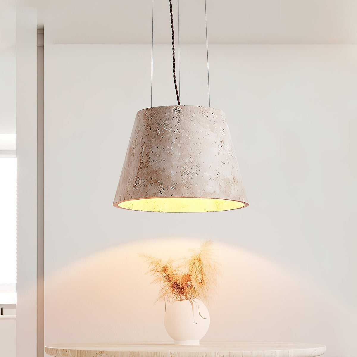 Ovelir Moderne Minimaliste Travertin Suspension - Neutralighting