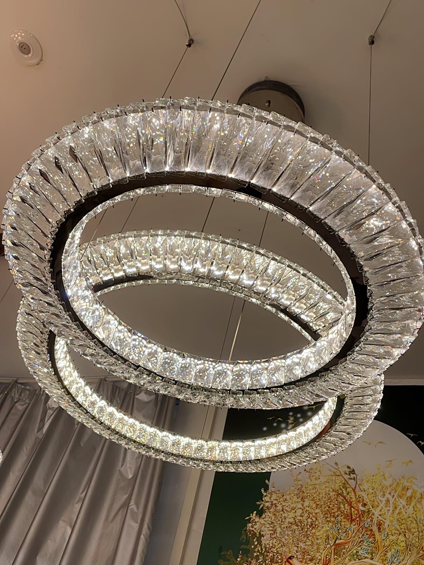Lustra Chandelier Géométrique Cristal LED Élégant - Neutralighting