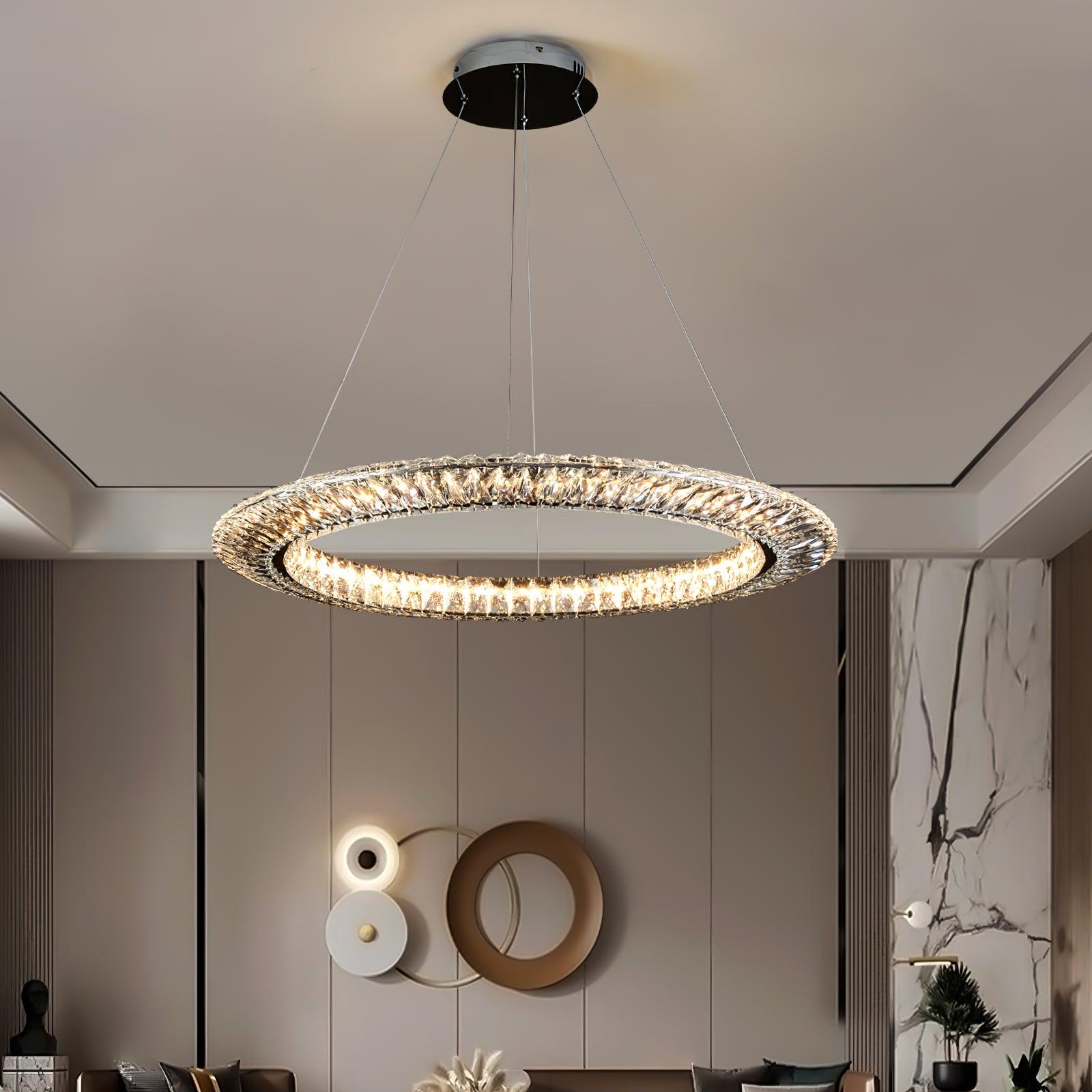 Lustra Chandelier Géométrique Cristal LED Élégant - Neutralighting