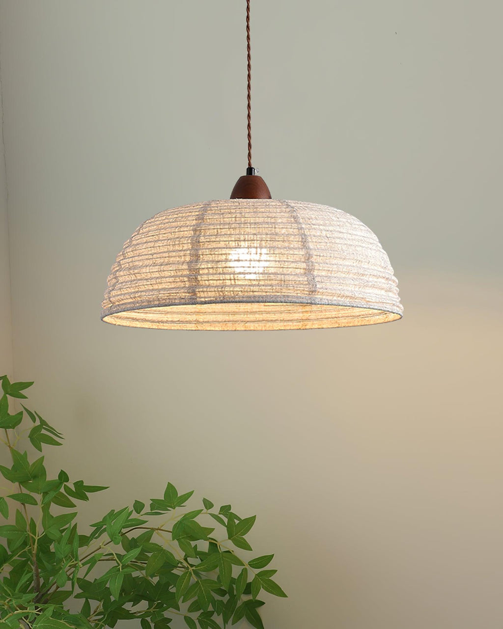Evano Lustra Lampe Suspendue Dôme Tissé Élégante - Neutralighting