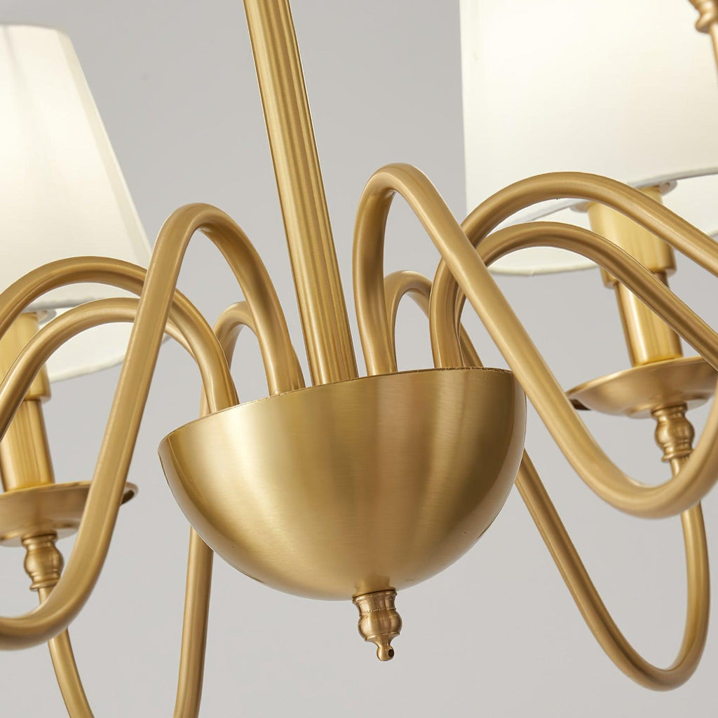 Lustra Chandelier Classique à Abat-jour en Tissu et Laiton - Neutralighting