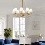 Lustra Chandelier Classique à Abat-jour en Tissu et Laiton - Neutralighting