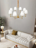Lustra Chandelier Classique à Abat-jour en Tissu et Laiton - Neutralighting
