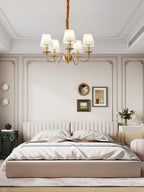 Lustra Chandelier Classique à Abat-jour en Tissu et Laiton - Neutralighting