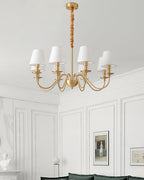 Lustra Chandelier Classique à Abat-jour en Tissu et Laiton - Neutralighting