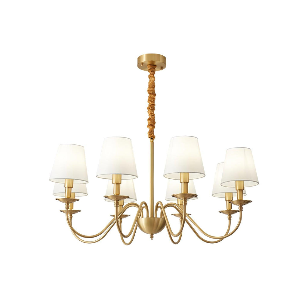 Lustra Chandelier Classique à Abat-jour en Tissu et Laiton - Neutralighting