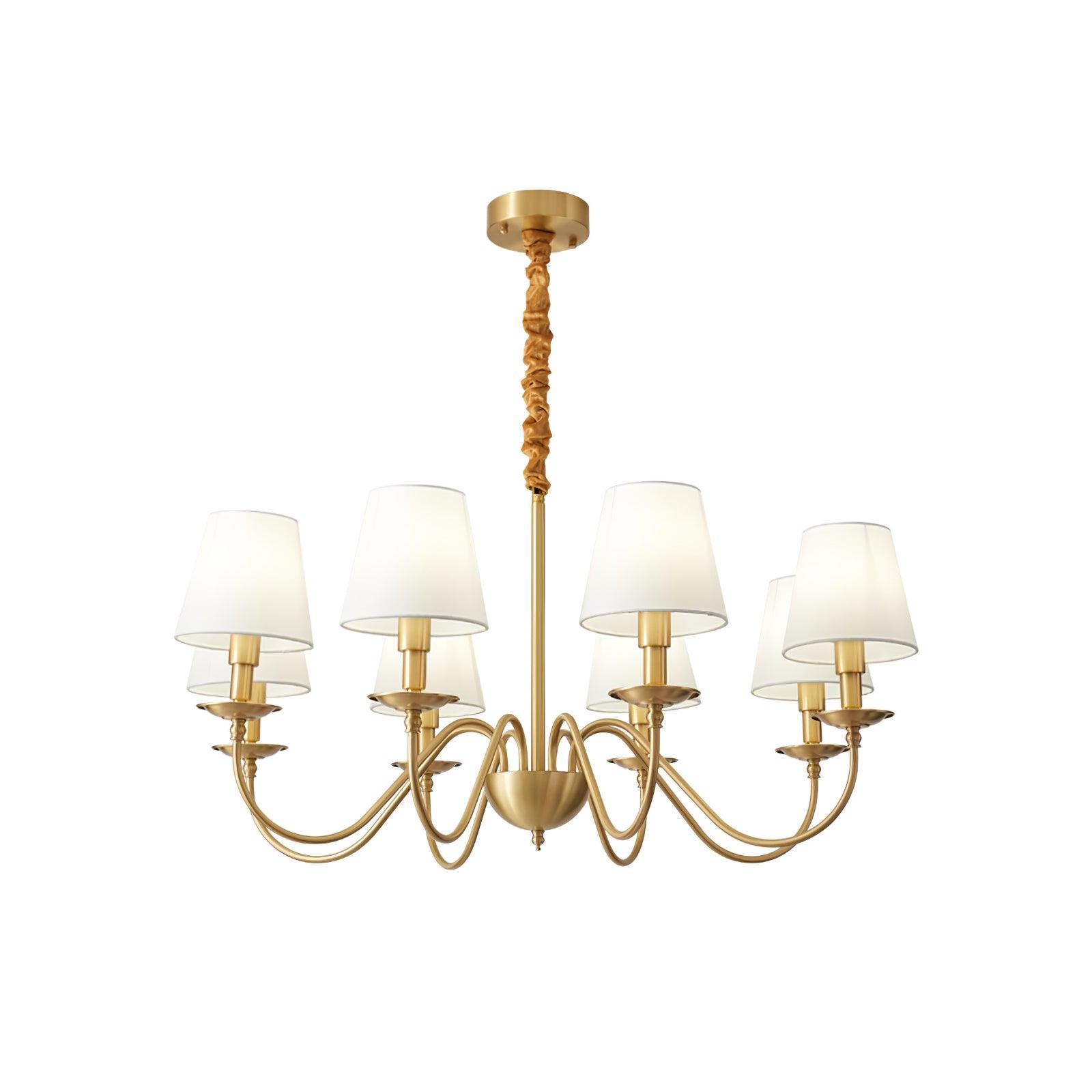 Lustra Chandelier Classique à Abat-jour en Tissu et Laiton - Neutralighting