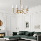 Lustra Chandelier Classique à Abat-jour en Tissu et Laiton - Neutralighting