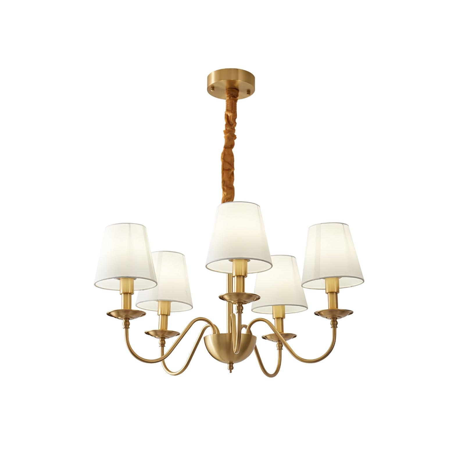 Lustra Chandelier Classique à Abat-jour en Tissu et Laiton - Neutralighting