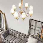 Lustra Chandelier Classique à Abat-jour en Tissu et Laiton - Neutralighting