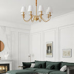 Lustra Chandelier Classique à Abat-jour en Tissu et Laiton - Neutralighting