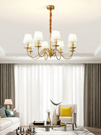 Lustra Chandelier Classique à Abat-jour en Tissu et Laiton - Neutralighting