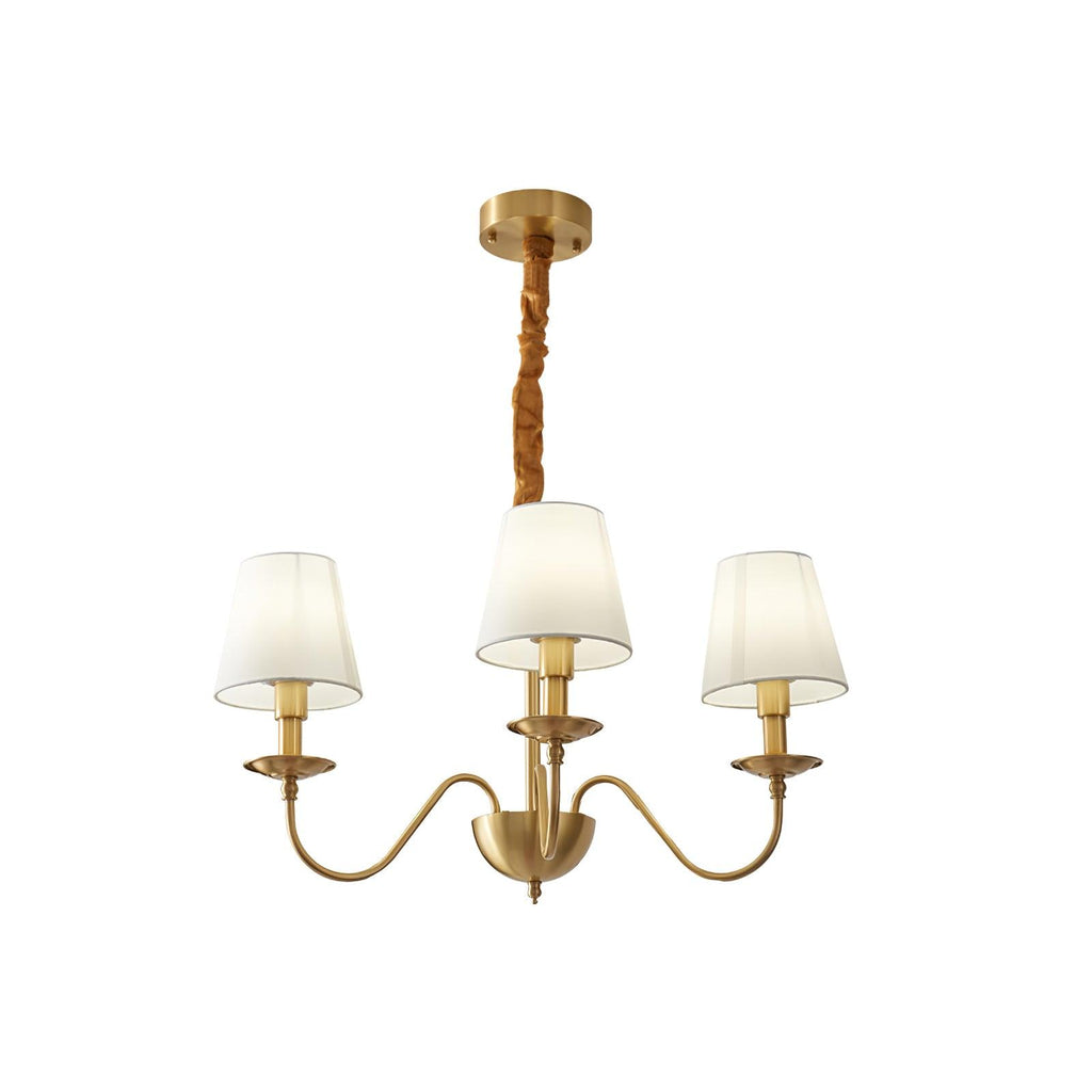 Lustra Chandelier Classique à Abat-jour en Tissu et Laiton - Neutralighting