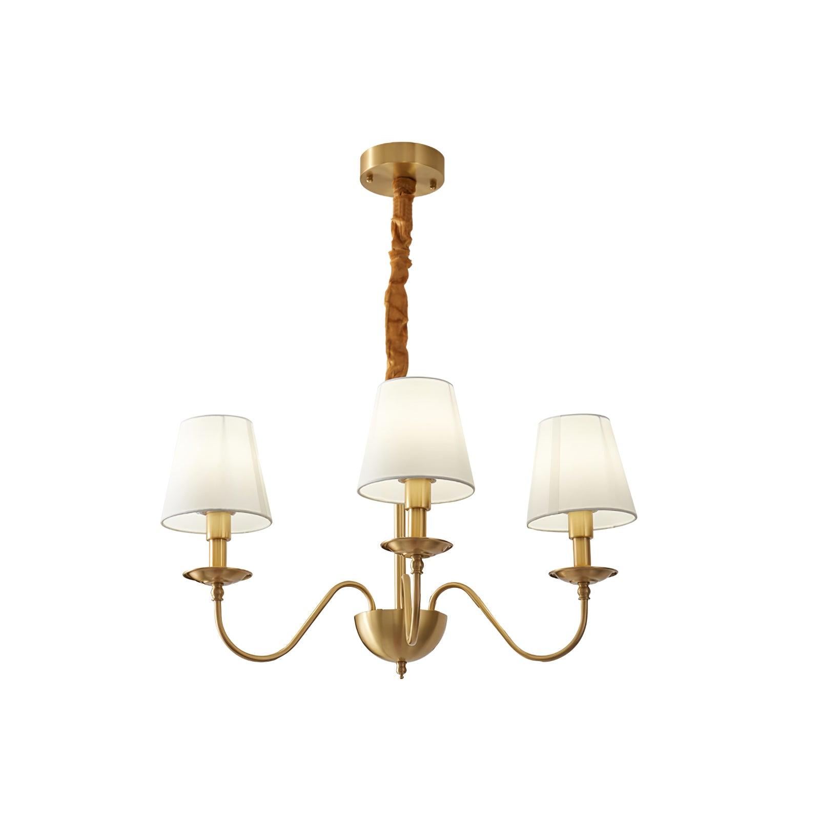 Lustra Chandelier Classique à Abat-jour en Tissu et Laiton - Neutralighting
