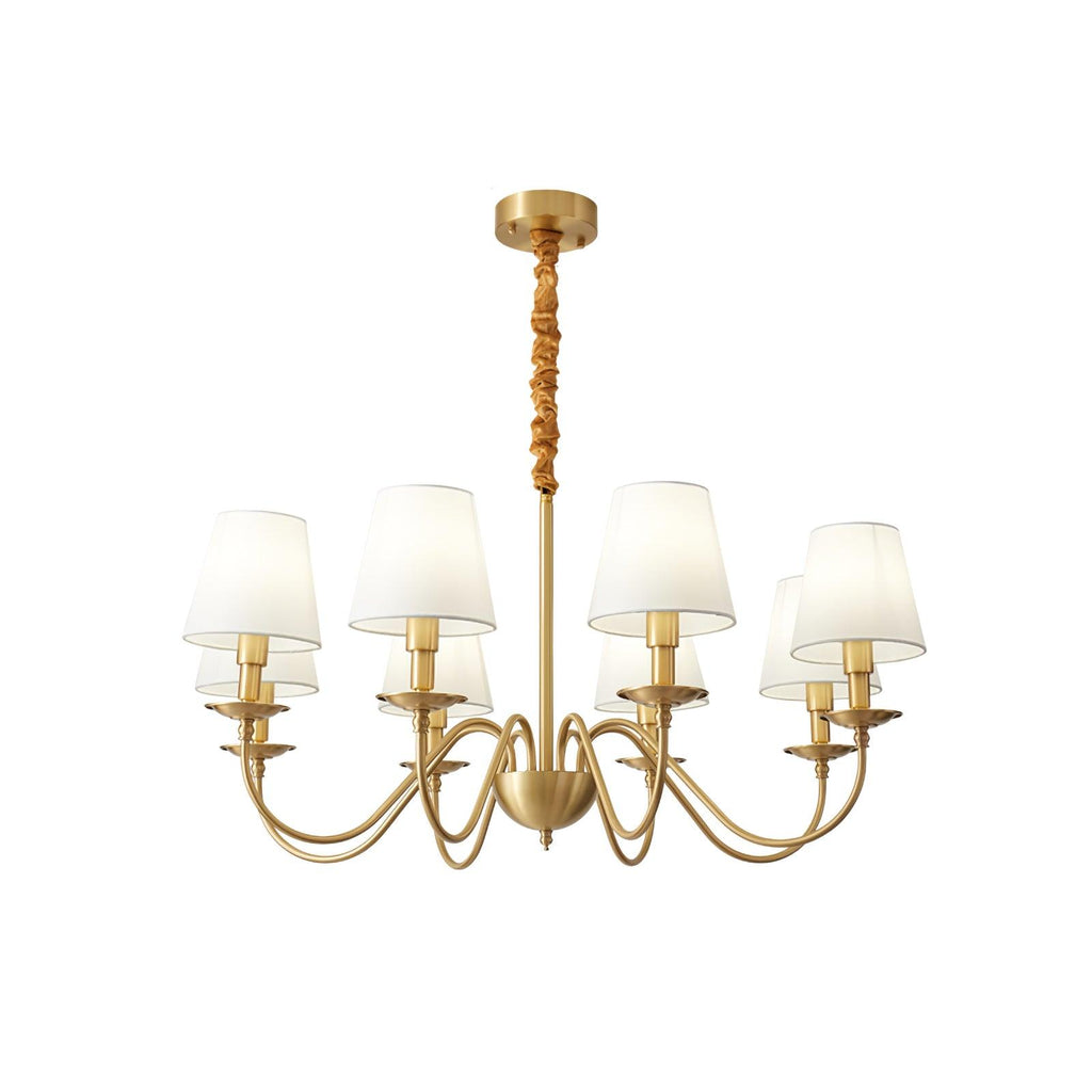 Lustra Chandelier Classique à Abat-jour en Tissu et Laiton - Neutralighting