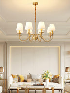 Lustra Chandelier Classique à Abat-jour en Tissu et Laiton - Neutralighting