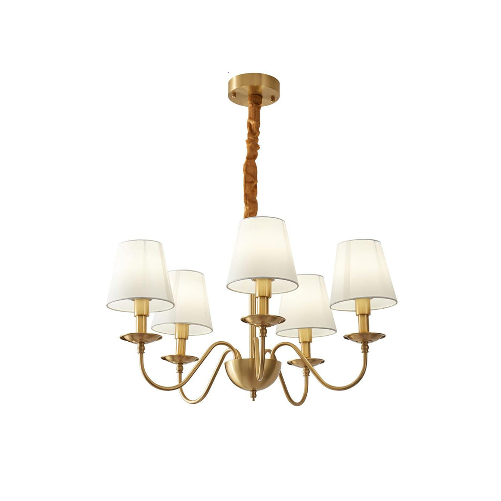 Lustra Chandelier Classique à Abat-jour en Tissu et Laiton - Neutralighting