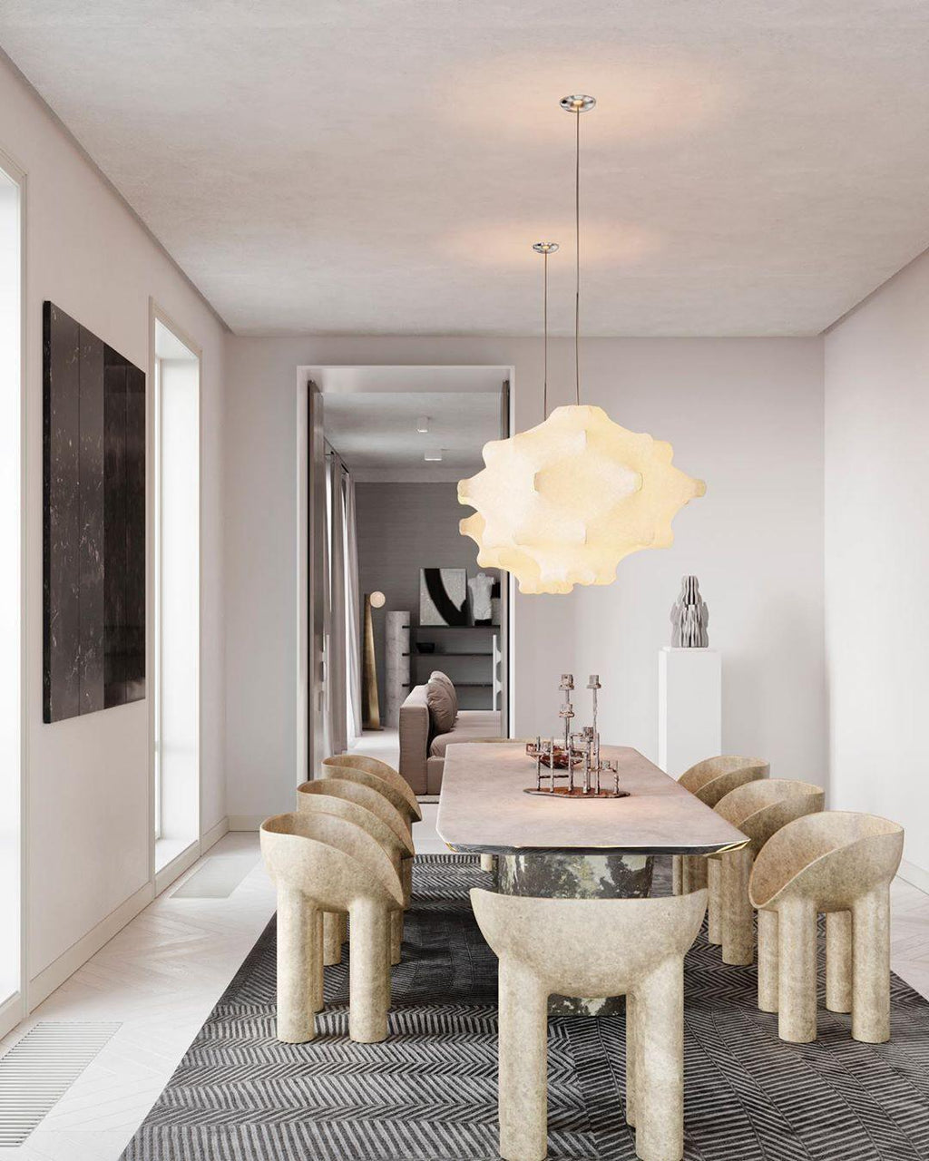 Lumina Suspension en Soie Contemporaine - Neutralighting