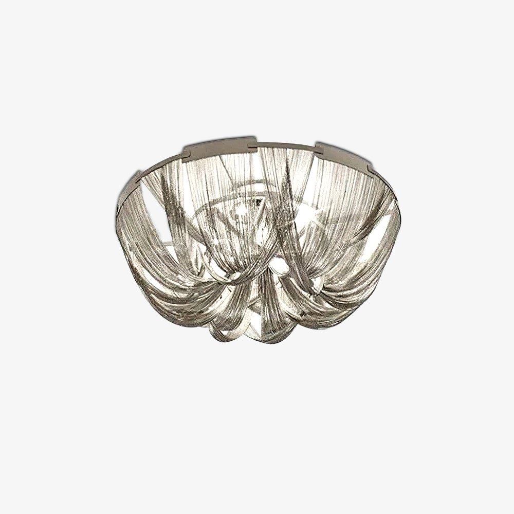 Lustra Plafonnier Frange Chaîne Cadre Nickel - Neutralighting