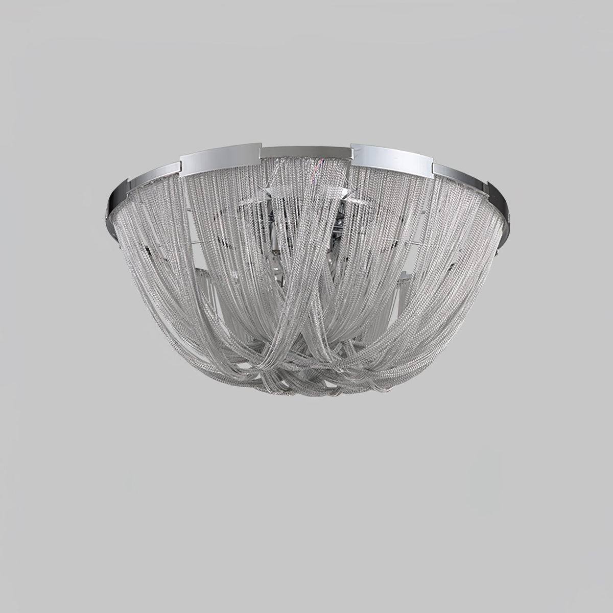 Lustra Plafonnier Frange Chaîne Cadre Nickel - Neutralighting