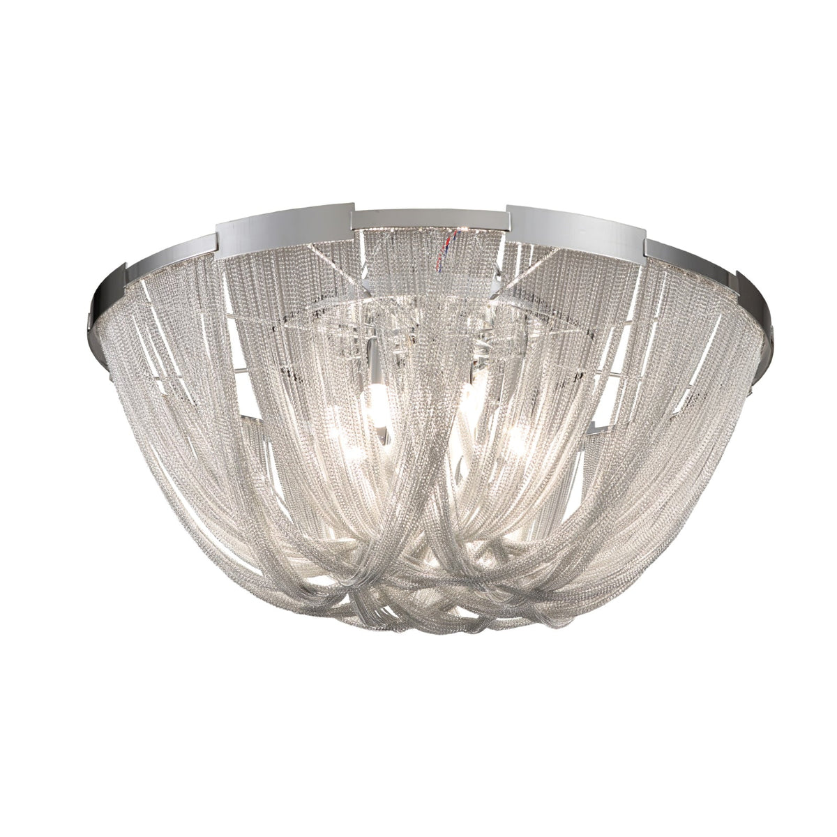 Lustra Plafonnier Frange Chaîne Cadre Nickel - Neutralighting