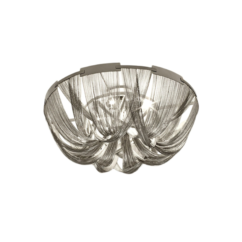 Lustra Plafonnier Frange Chaîne Cadre Nickel - Neutralighting