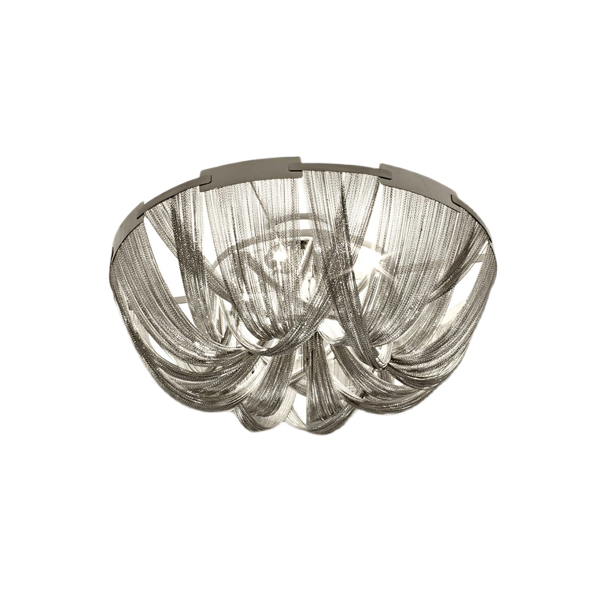 Lustra Plafonnier Frange Chaîne Cadre Nickel - Neutralighting