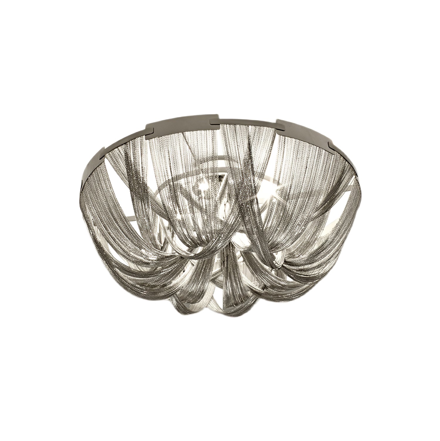 Lustra Plafonnier Frange Chaîne Cadre Nickel - Neutralighting