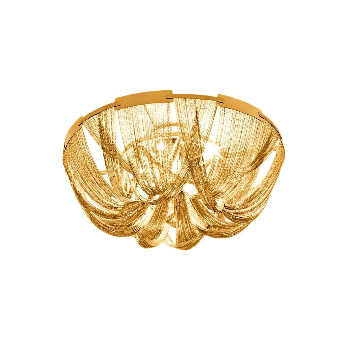 Lustra Plafonnier Frange Chaîne Cadre Nickel - Neutralighting