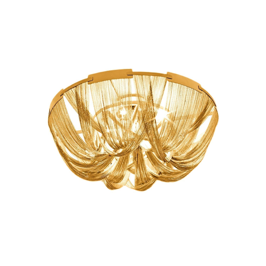 Lustra Plafonnier Frange Chaîne Cadre Nickel - Neutralighting