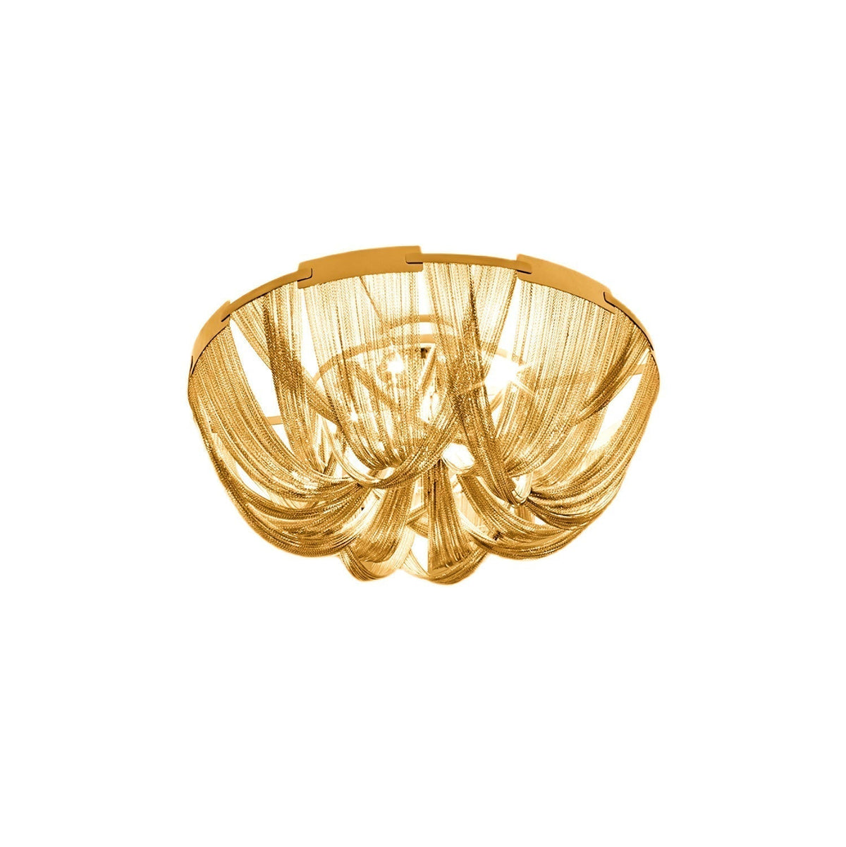 Lustra Plafonnier Frange Chaîne Cadre Nickel - Neutralighting