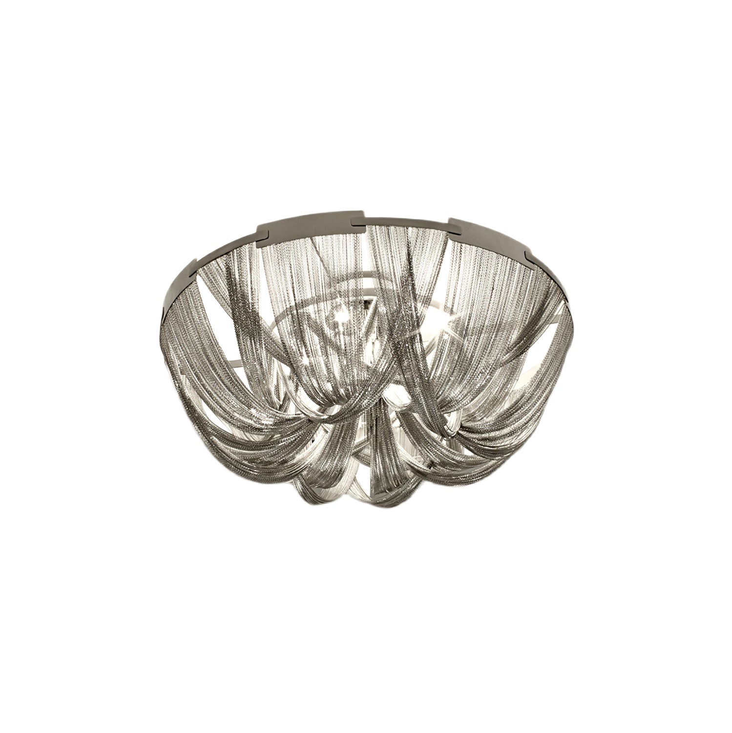 Lustra Plafonnier Frange Chaîne Cadre Nickel - Neutralighting