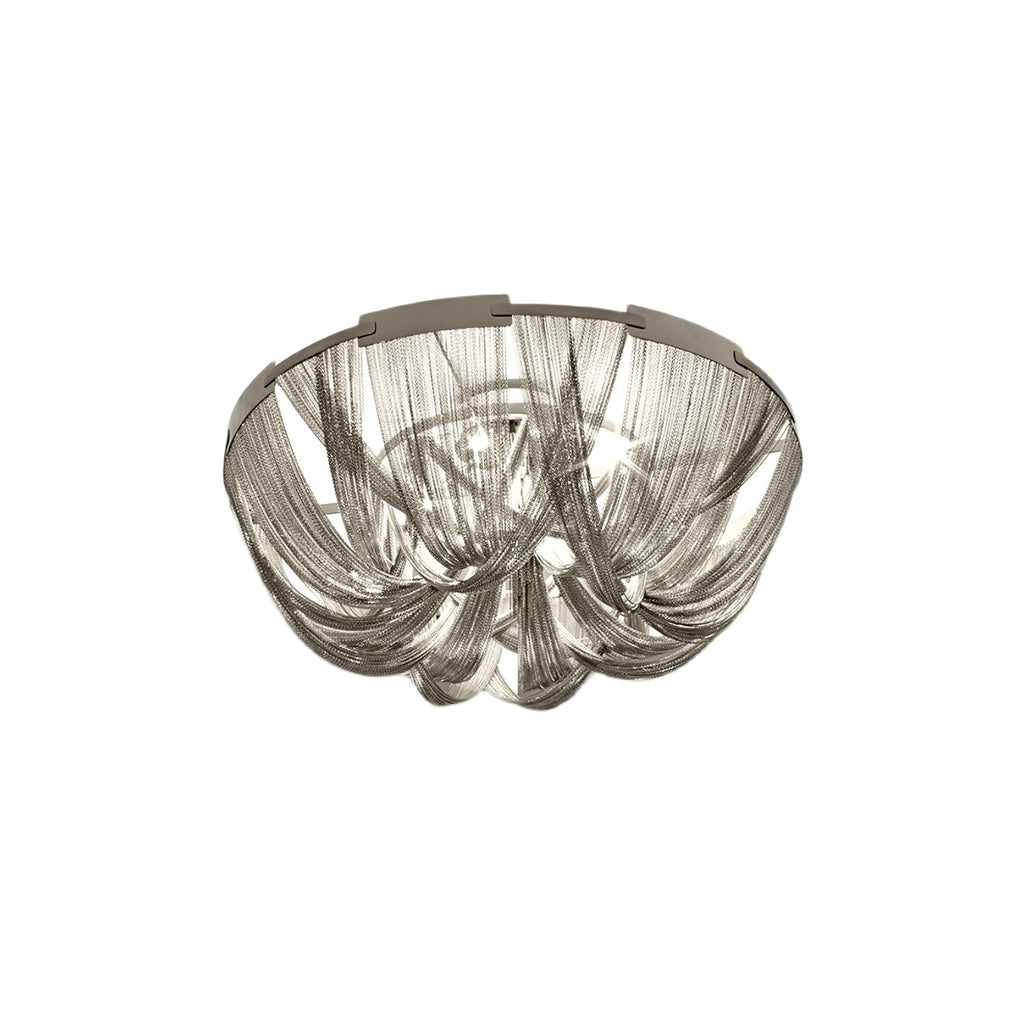 Lustra Plafonnier Frange Chaîne Cadre Nickel - Neutralighting