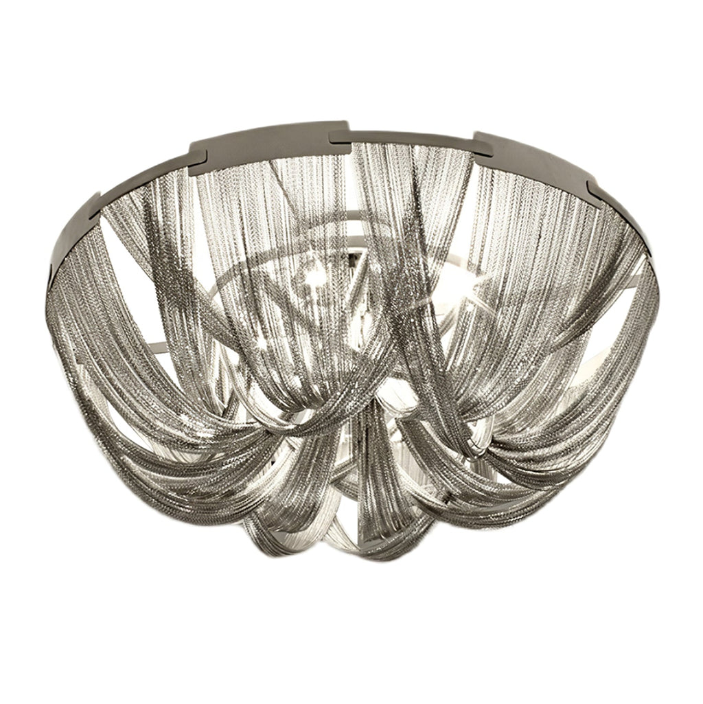 Lustra Plafonnier Frange Chaîne Cadre Nickel - Neutralighting