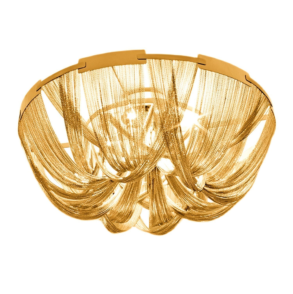 Lustra Plafonnier Frange Chaîne Cadre Nickel - Neutralighting