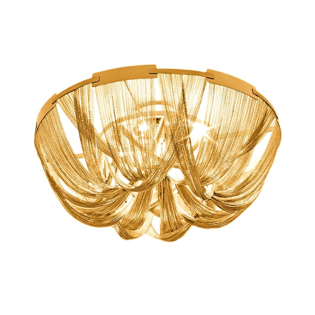 Lustra Plafonnier Frange Chaîne Cadre Nickel - Neutralighting